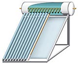 evacuated tube collector illustration showing rows of glass tubes
